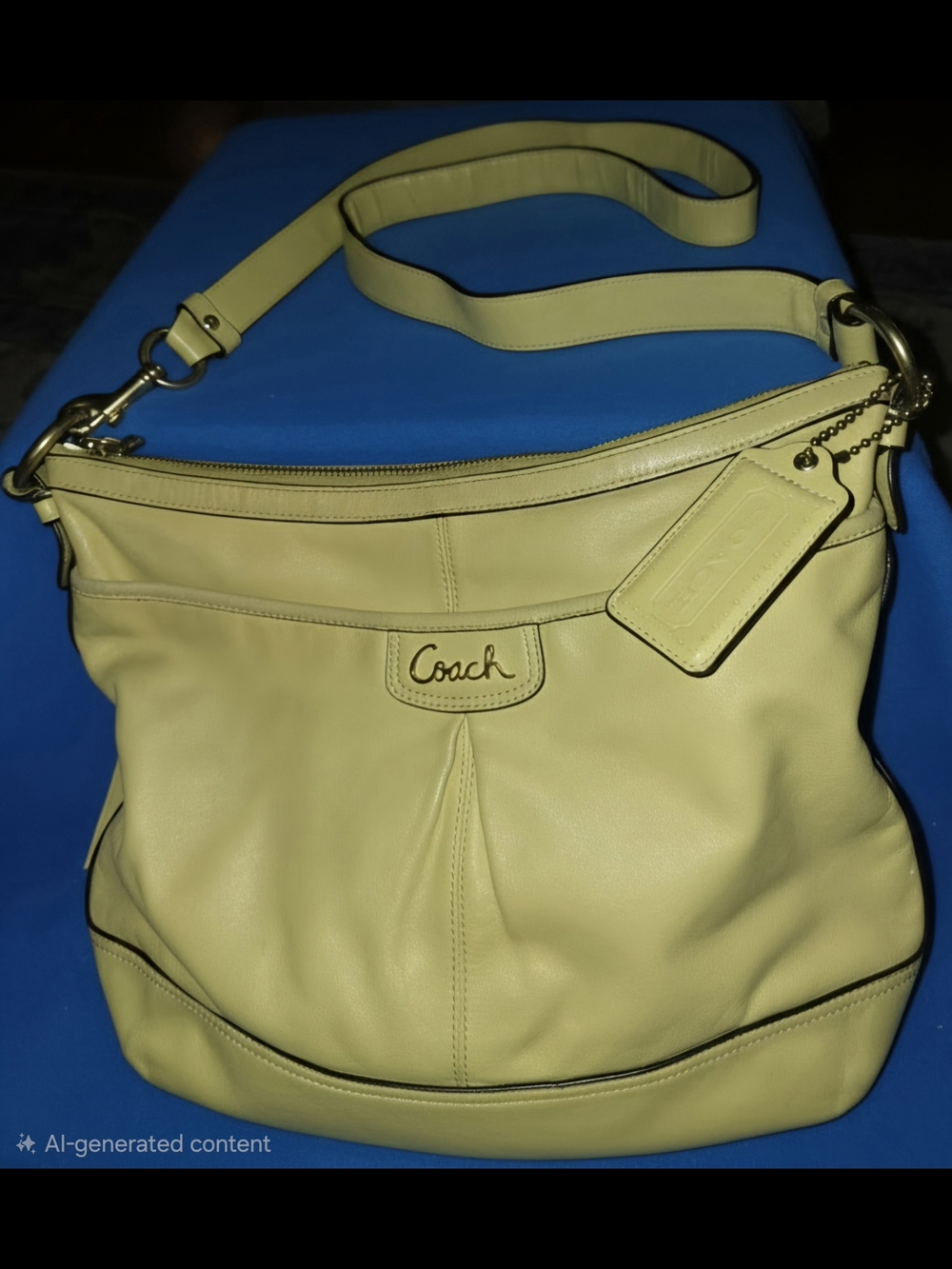 chartreuse/citron Coach Park Leather Duffle bag.